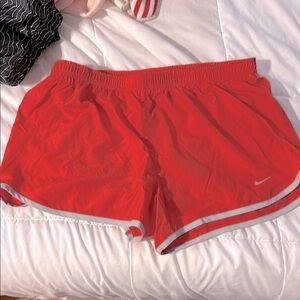 Nike Red Athletic Shorts with Reflective Trim